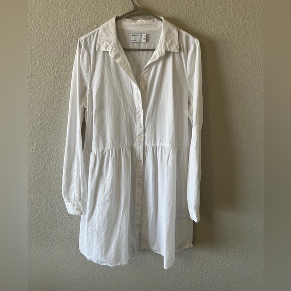 ASOS DESIGN White Button-Down Tunic Shirt Dress – Tall Size 8 (US) - Picture 1 of 5